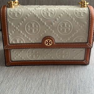 Tory Burch T Monogram Embossed Patent Leather Bag